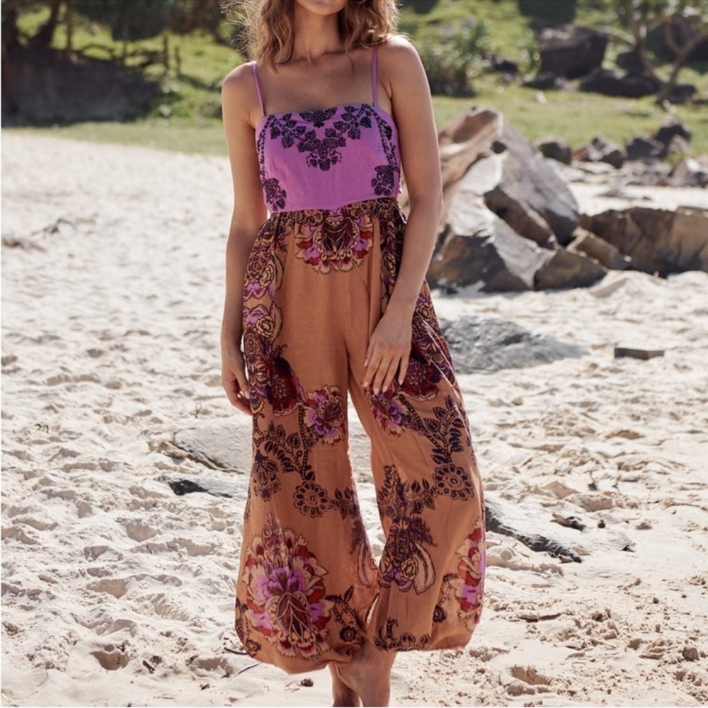 Free People Indio Sun Jumpsuit in Golden Combo - Picture 16 of 16
